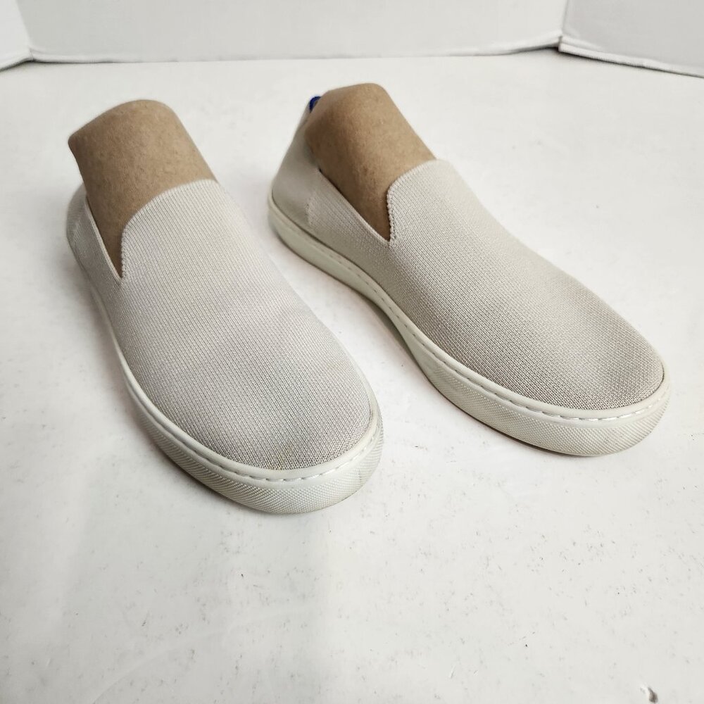 Rothy's The Original Slip On Sneaker Shoes Women's 8.5 Comfort Beige Blue